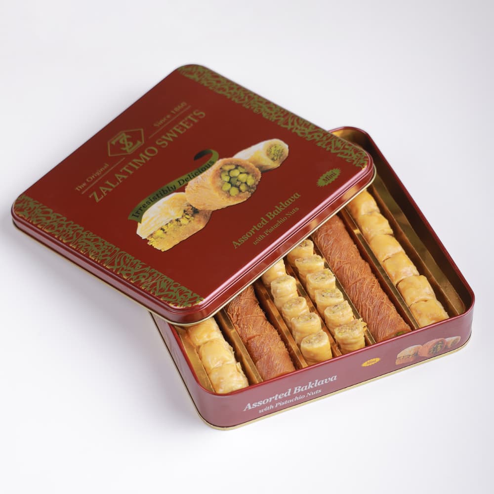 Zalatimo Assorted Baklava with Pistachio Nuts (Mini) 800 gm